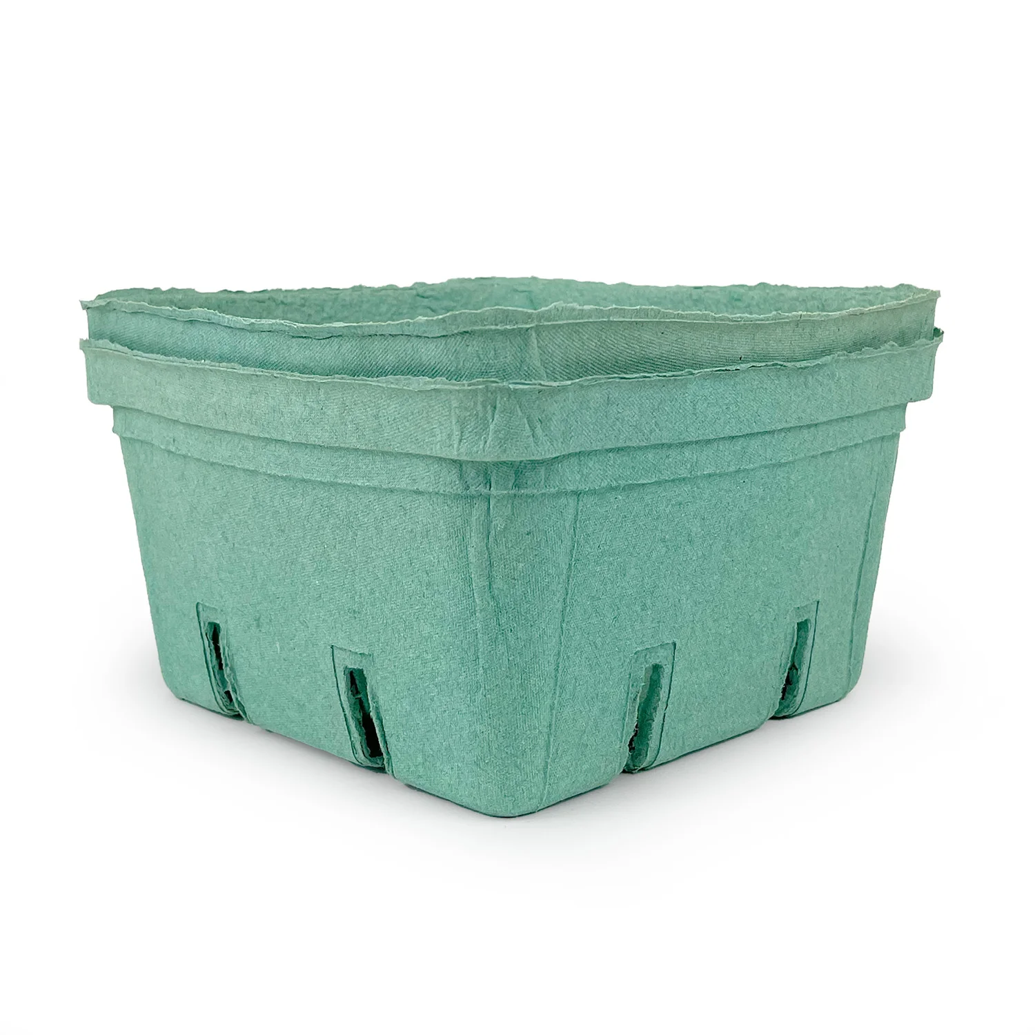 2.5 Quart (80 oz.) Green Molded Pulp Berry/Produce Basket - Case of 200 - Image 4