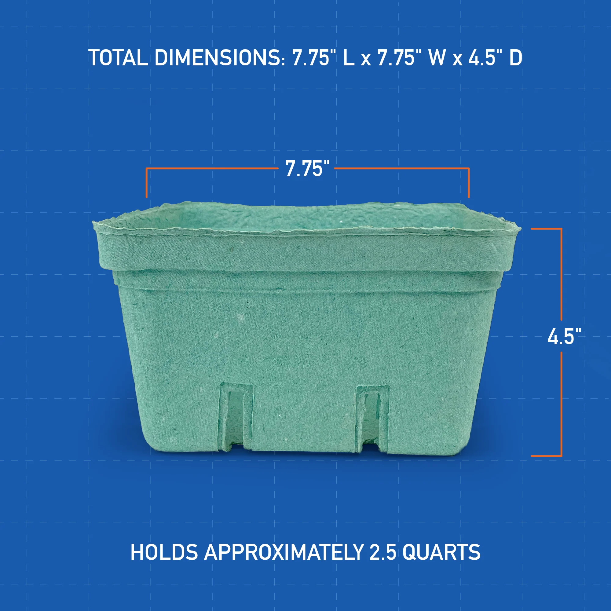 2.5 Quart (80 oz.) Green Molded Pulp Berry/Produce Basket - Case of 200 - Image 6