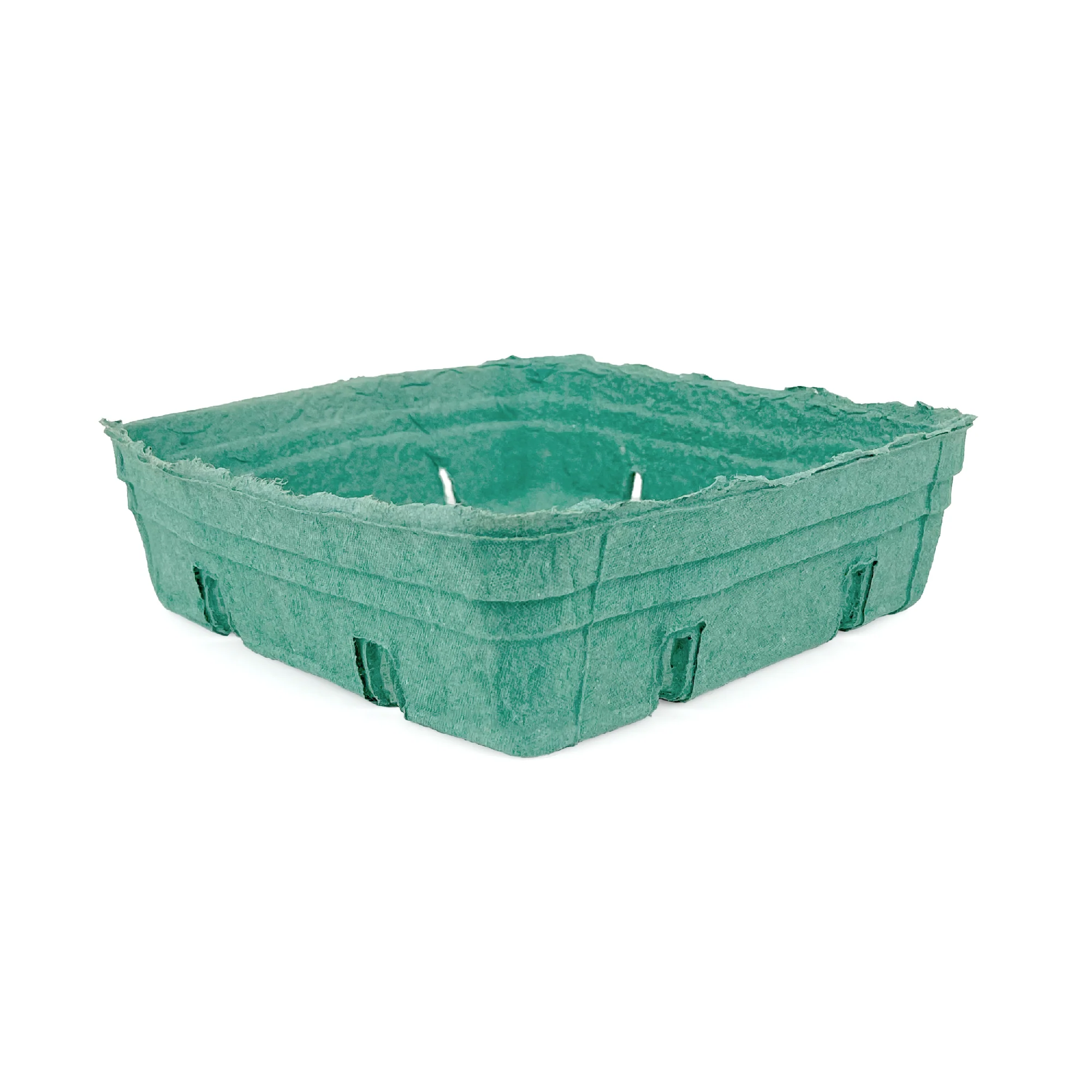 2 Quart (64 oz.) Green Molded Pulp Berry/Produce Basket - Case of 200 - Image 3