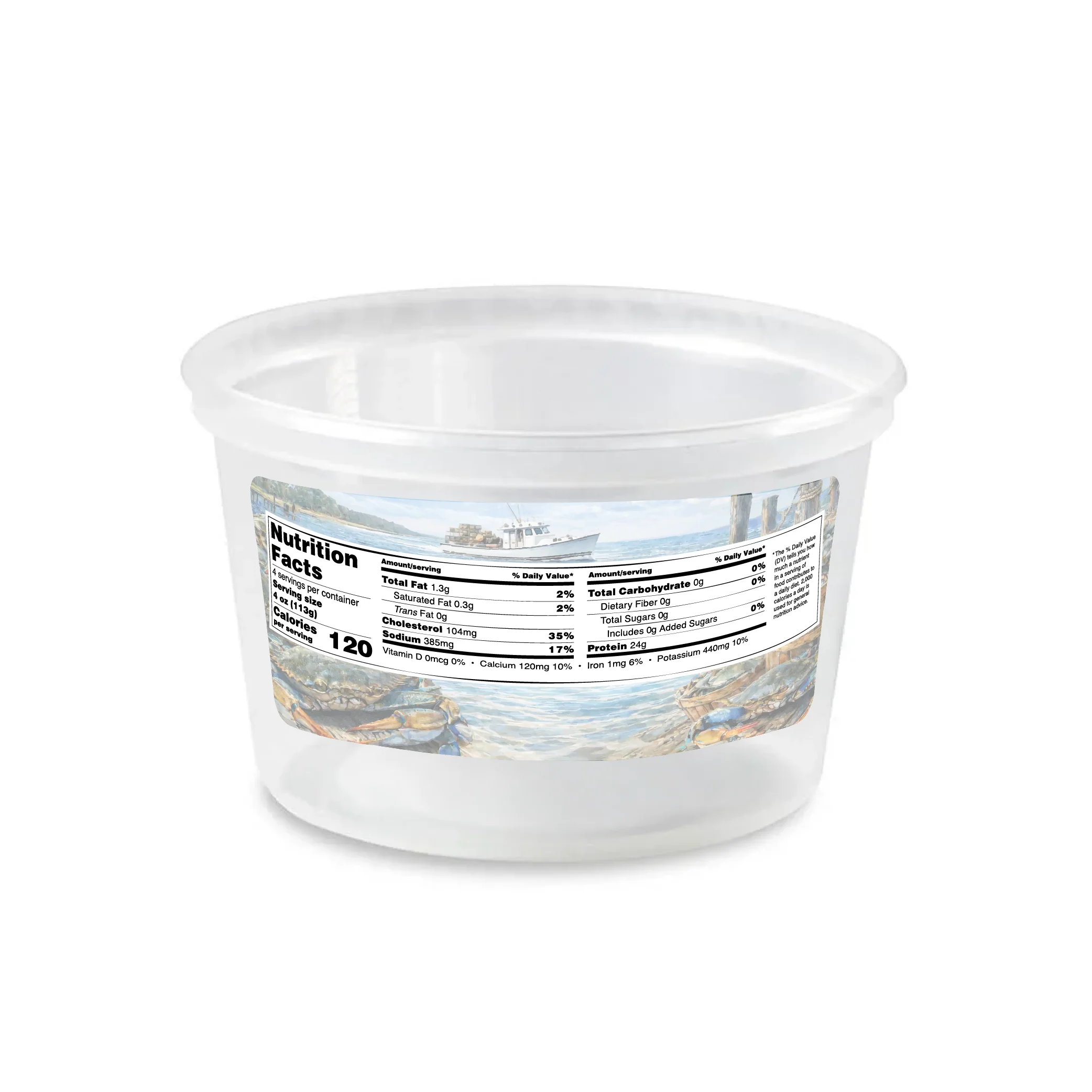 Label - 1.9131'' x 4.5'' - CF - Chesapeake Crab Connection Back Label - 1 Count
