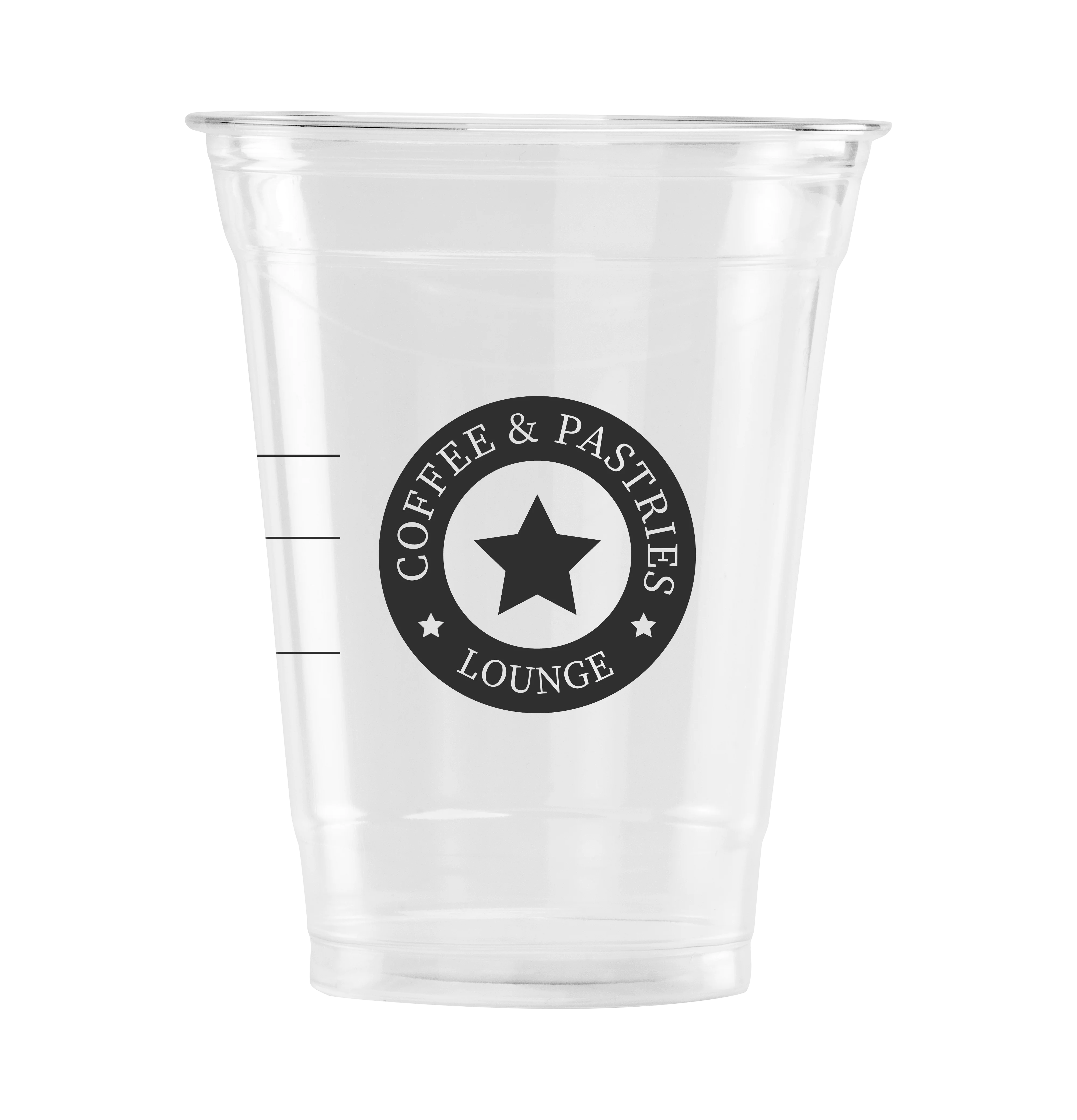 Printed - 16 oz Clear PP Cup - Star Coffee Lounge Print - 1000 Count (Case)